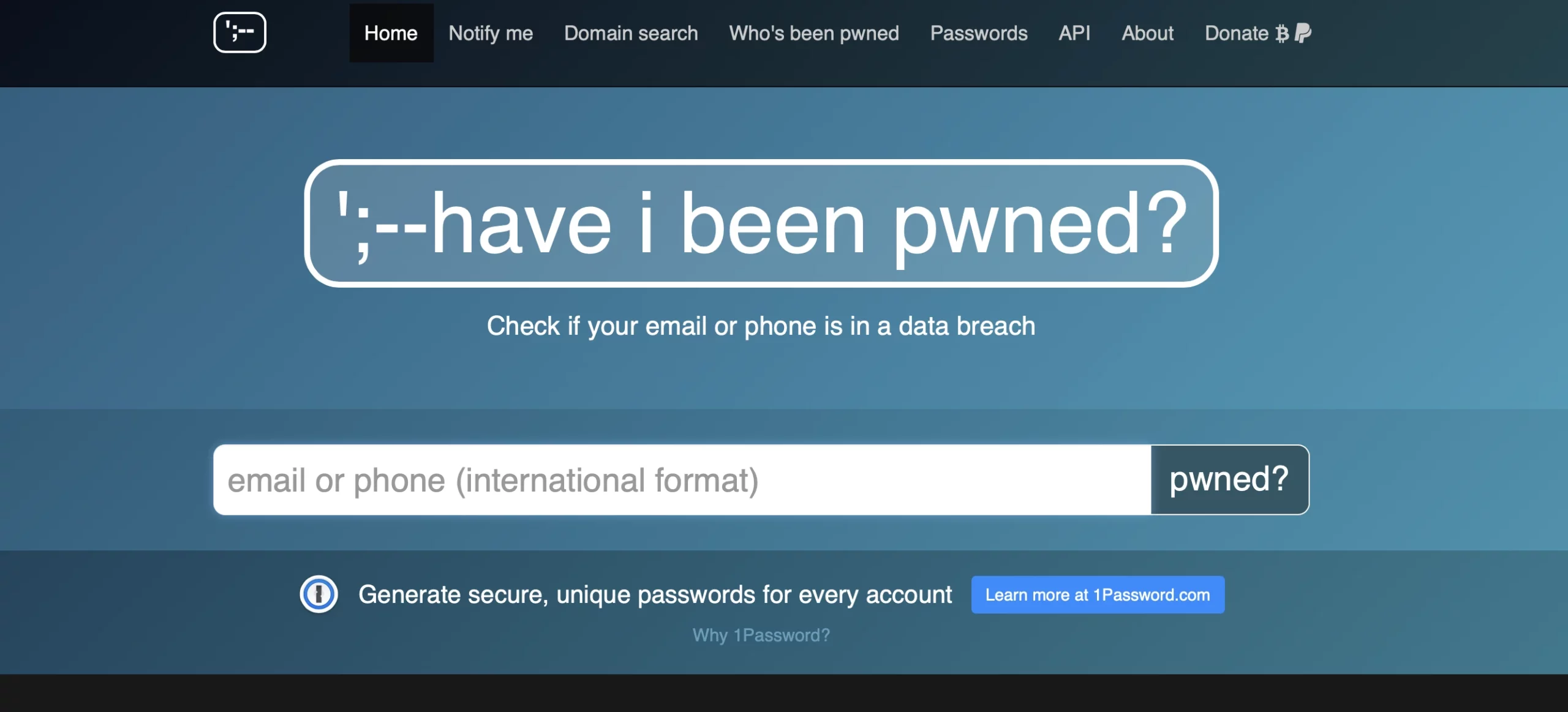 Have I Been Pwned site