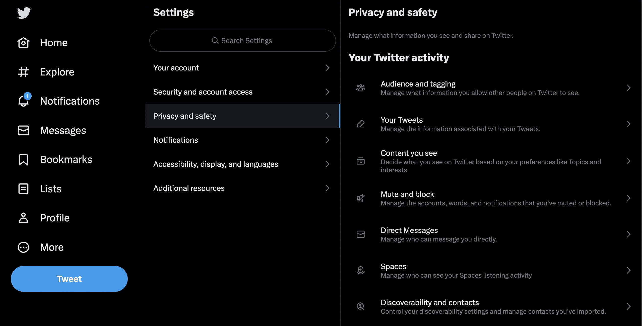twitter privacy setting