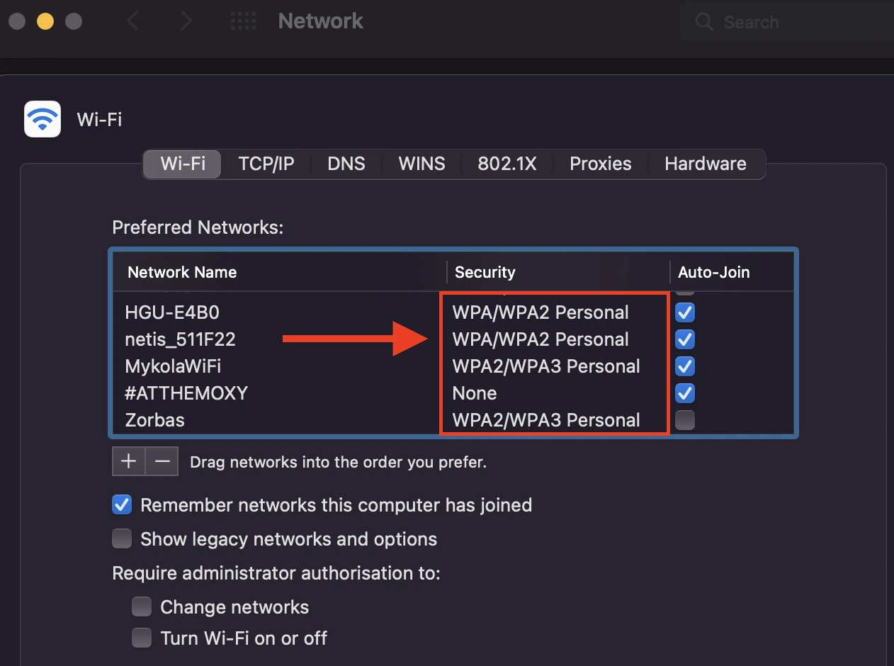 your wifi network security