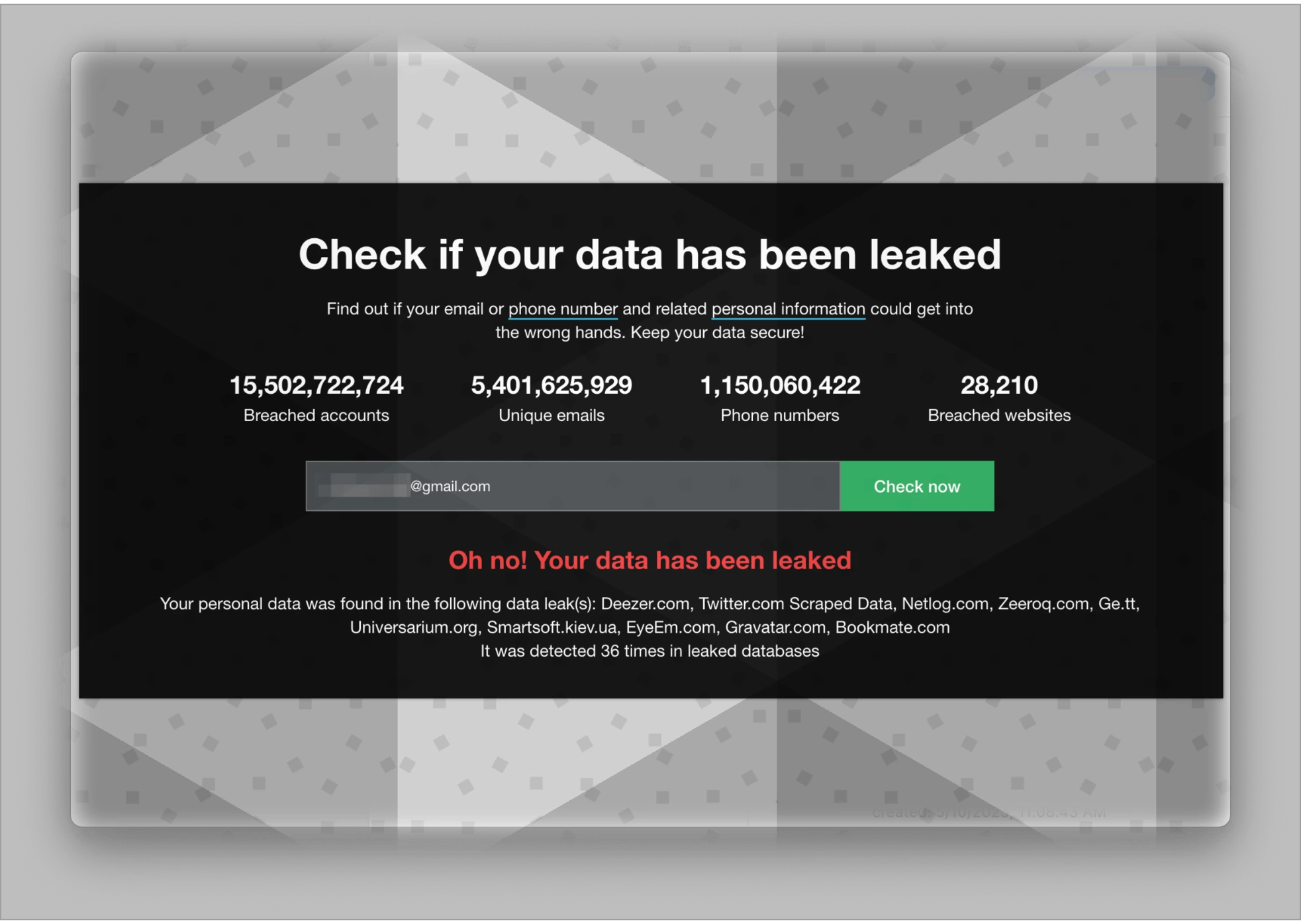 Personal Data Leak Checker