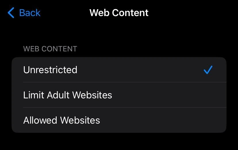 web content settings