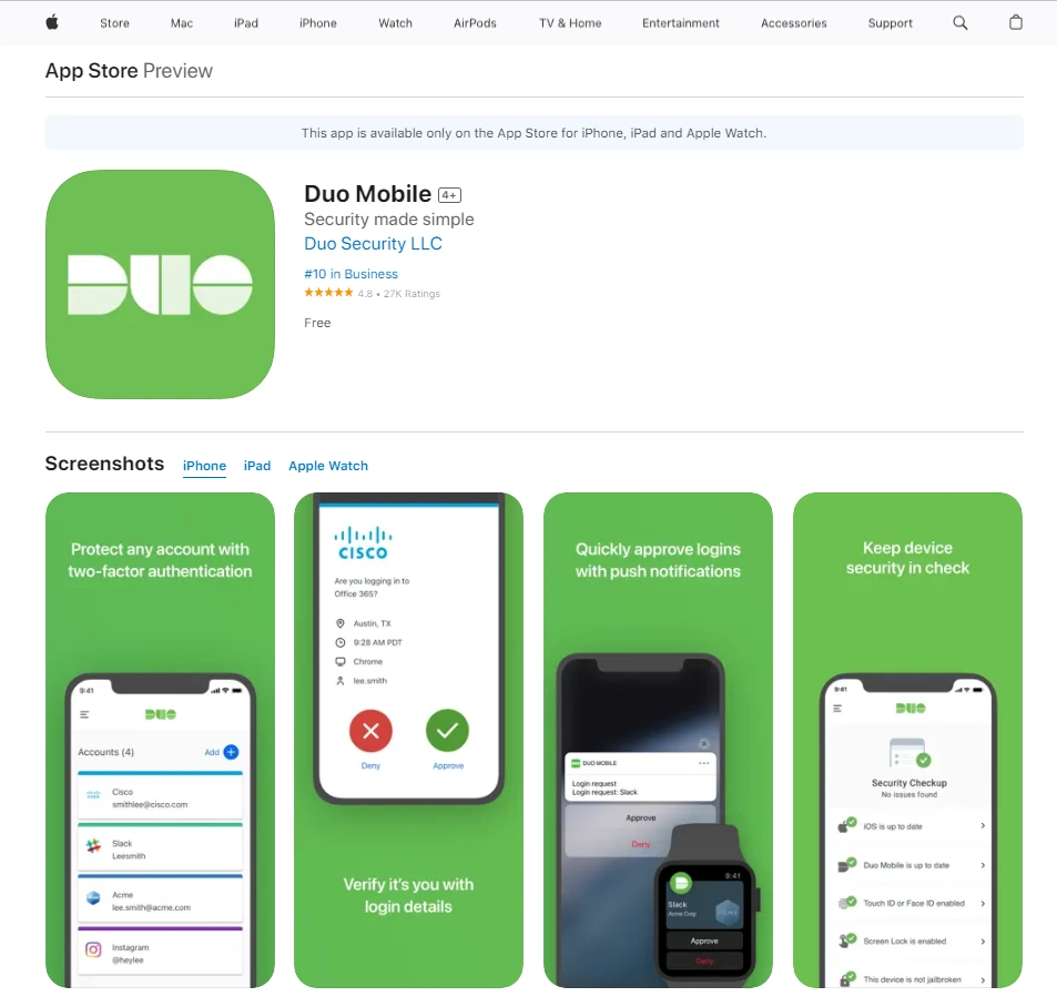 Duo Mobile app