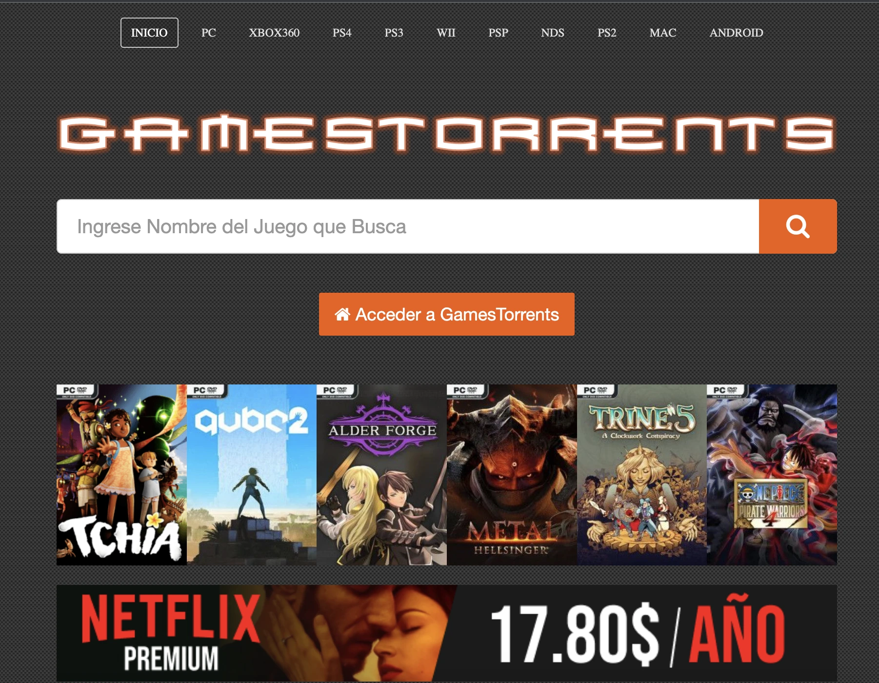 GameTorrents website