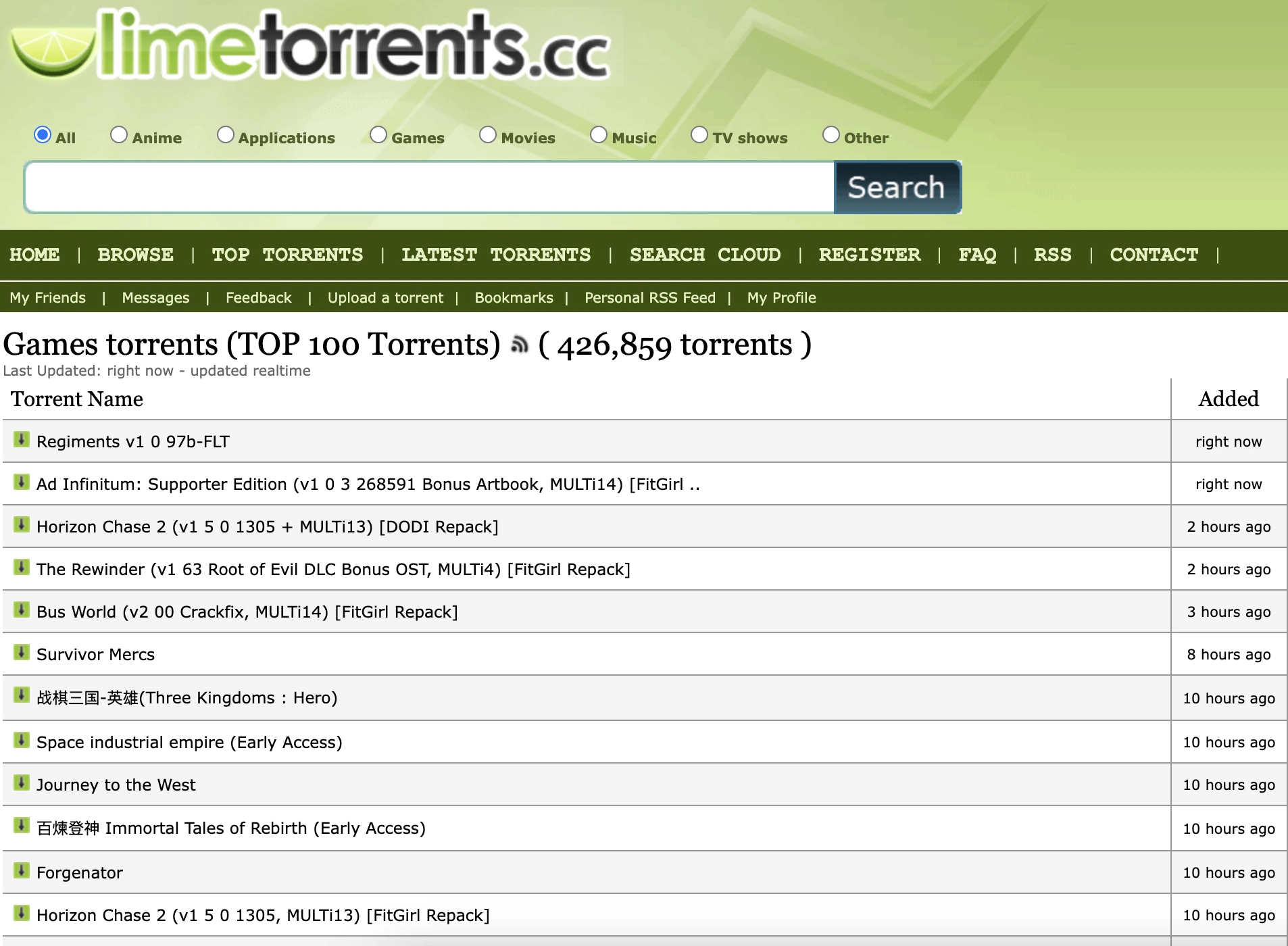 LimeTorrents for game torrenting