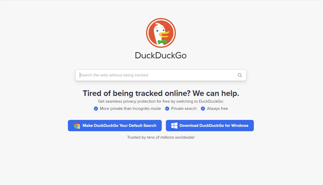 DuckDuckGo website