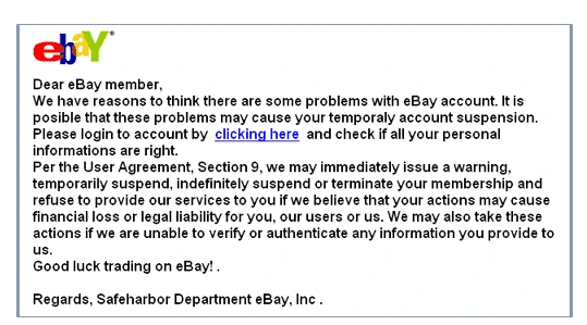 ebay email scam