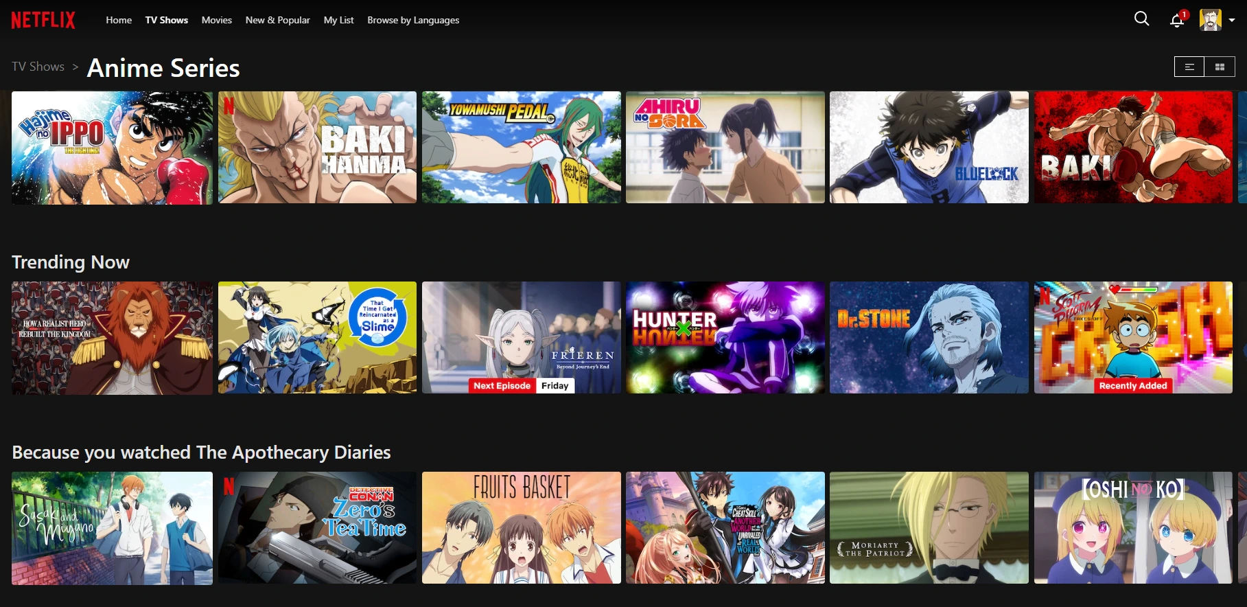 watch anime on netflix