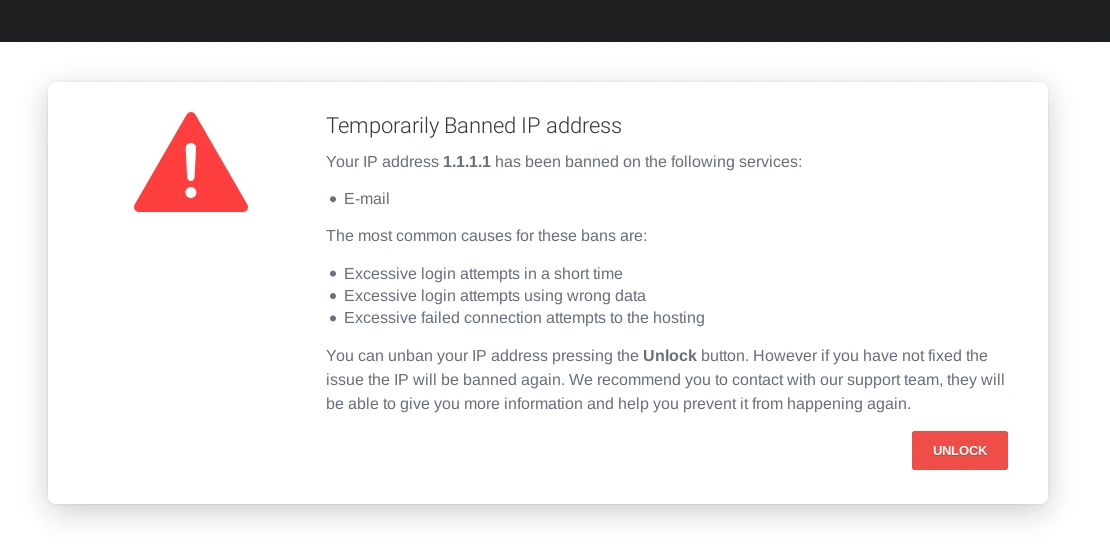 ip address temporary blocked