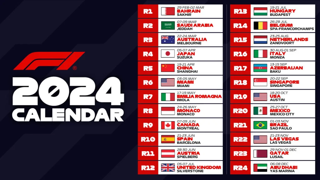 F1 2024 Calendar