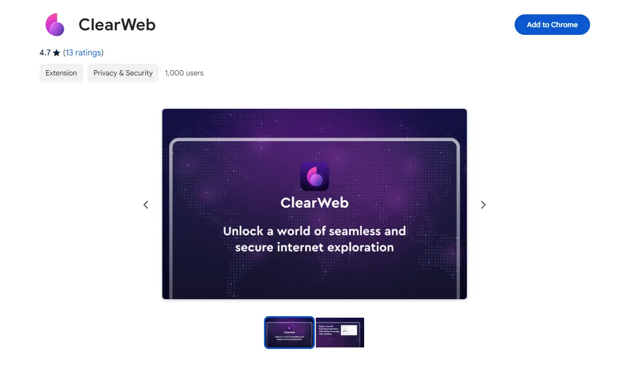 clearweb chrome extension
