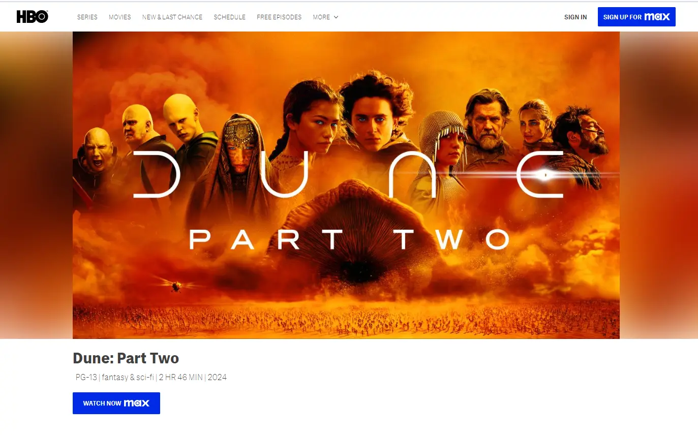 watch Dune on HBO Max
