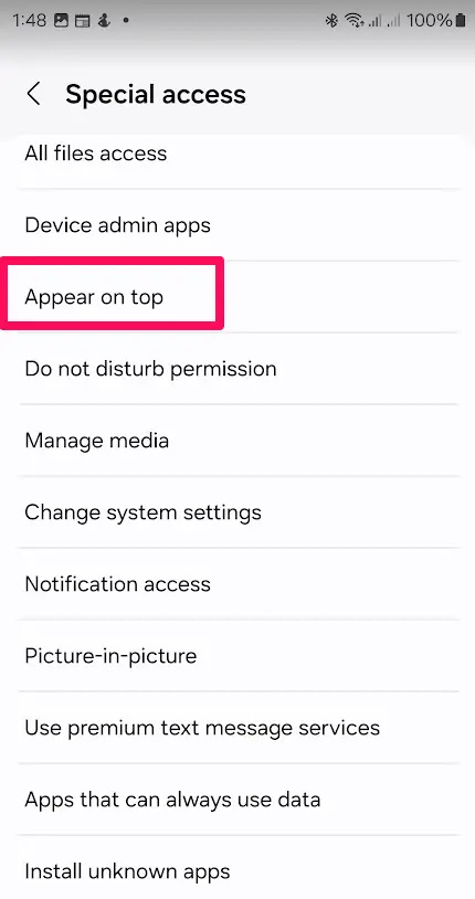 appear on top