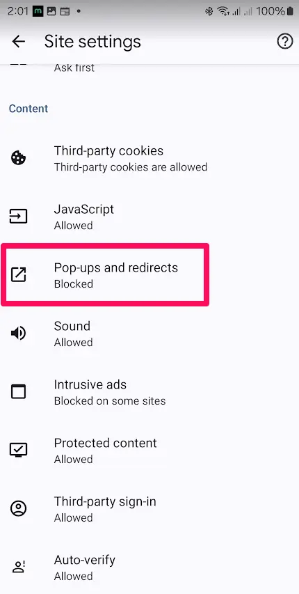 stop pop ups in chrome