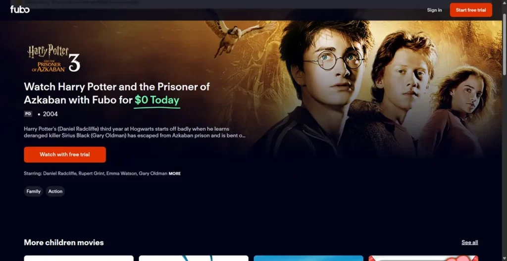 fubo Harry Potter