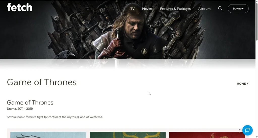 Fetch game of thrones streaming