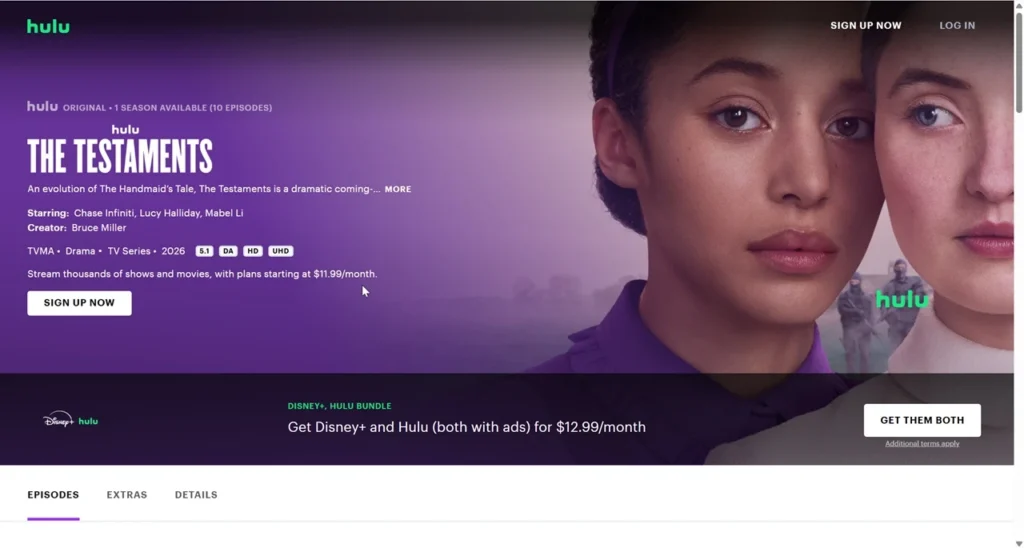 Hulu in the UK and The Testaments