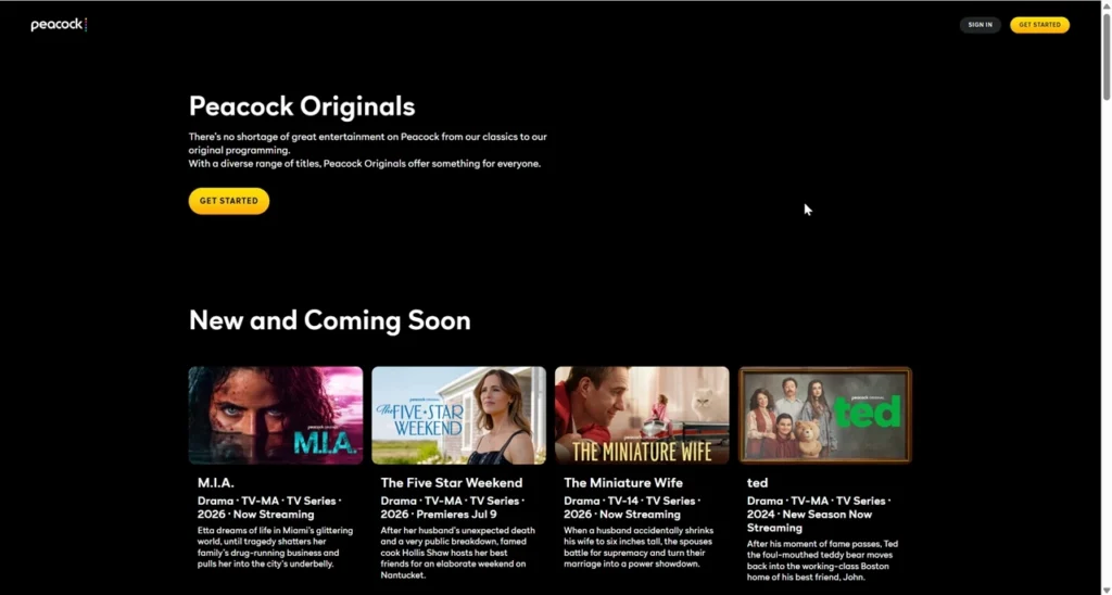 Peacock TV Originals