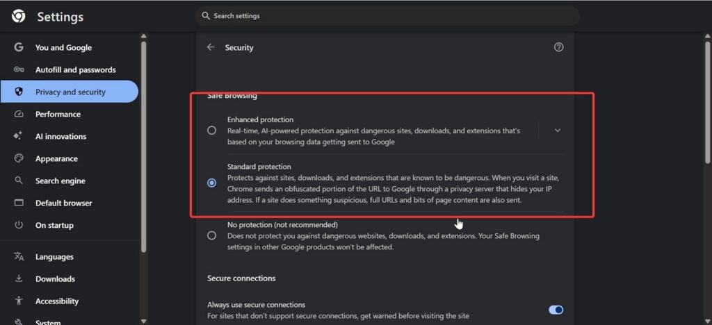 chrome-privacy-security-settings